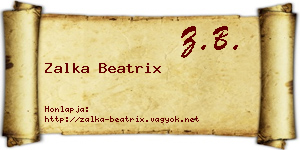 Zalka Beatrix névjegykártya